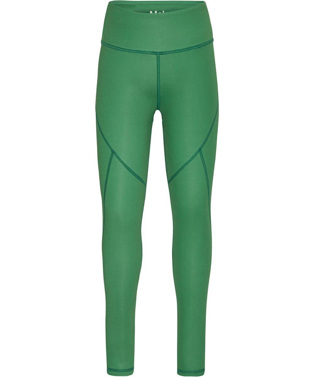 Oliwia - Woodland Green - Grüne Sportleggings mit sichtbaren Nähten
