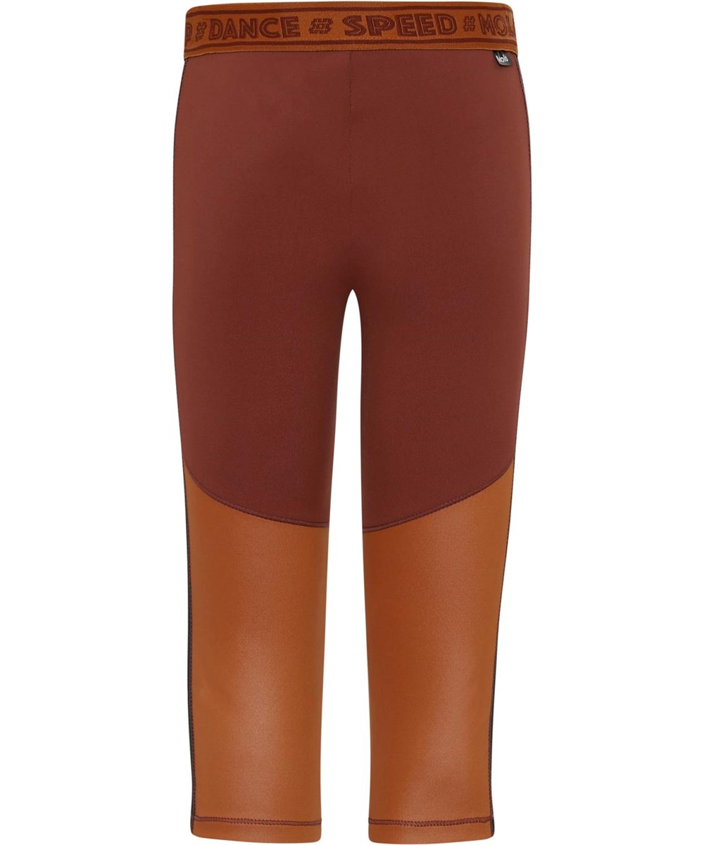 Orlaith - Block Autumn - Sportleggins in braun mit Text