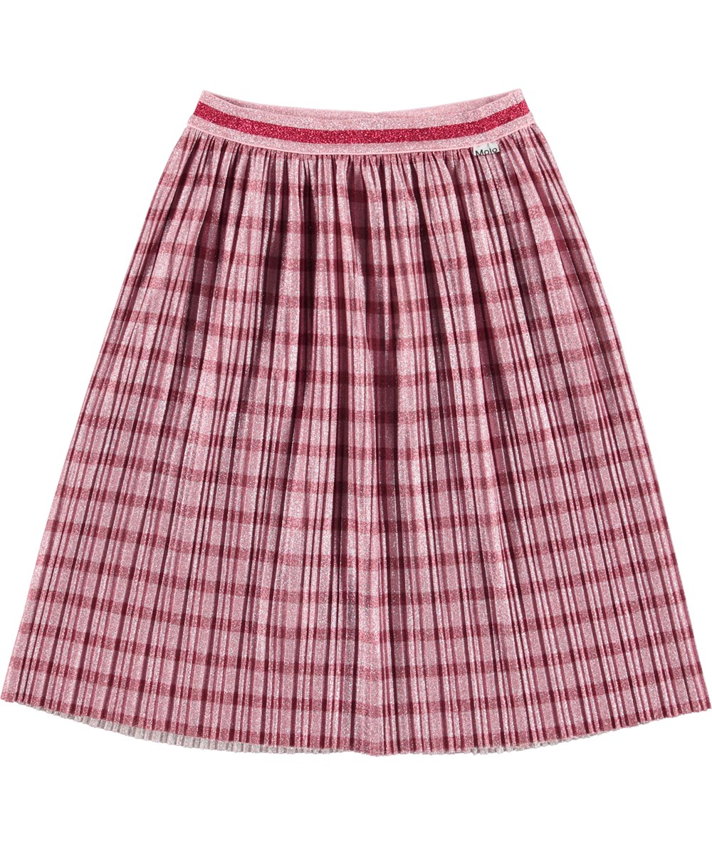 Bailini - Petal Stripe - Rosa und rot gestreifter Rock mit Glitzer