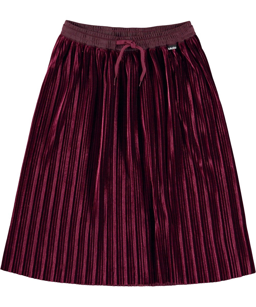 Becky - Velvety - Dunkelroter Faltenrock