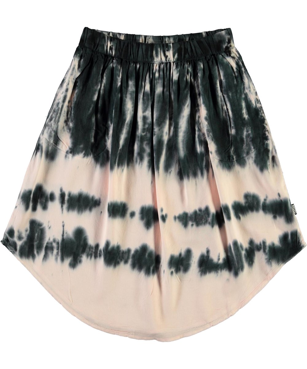 Belma - Petal Blush - Rosa und schwarzer tie-dye Rock