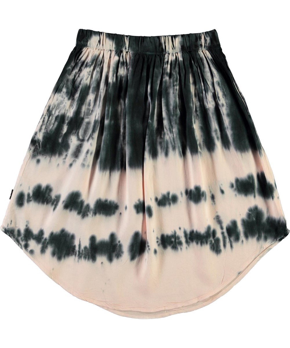 Belma - Petal Blush - Rosa und schwarzer tie-dye Rock