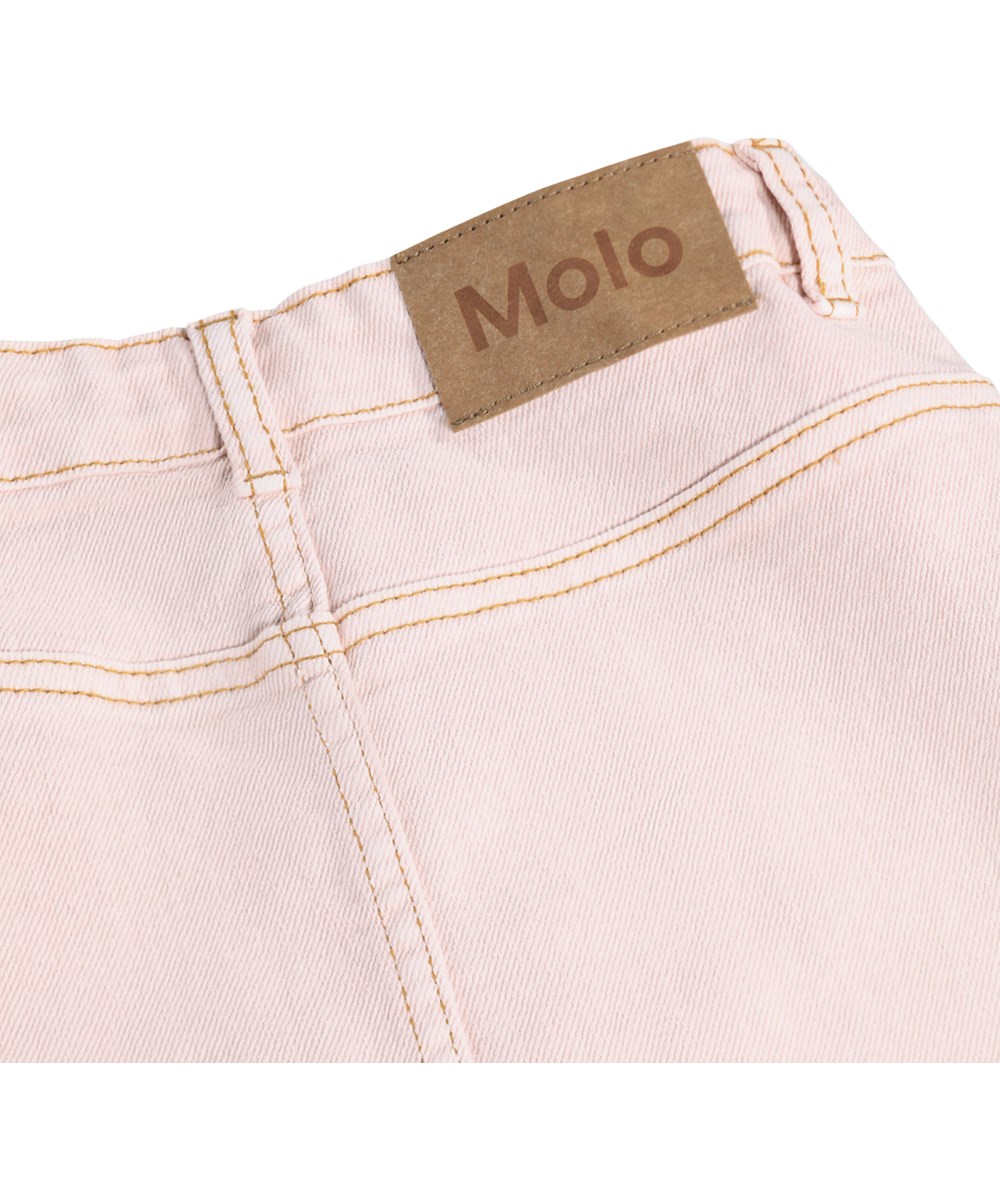 Bera - Cloud Pink - Rosa Jeansrock für Kinder mit Druckknöpfen