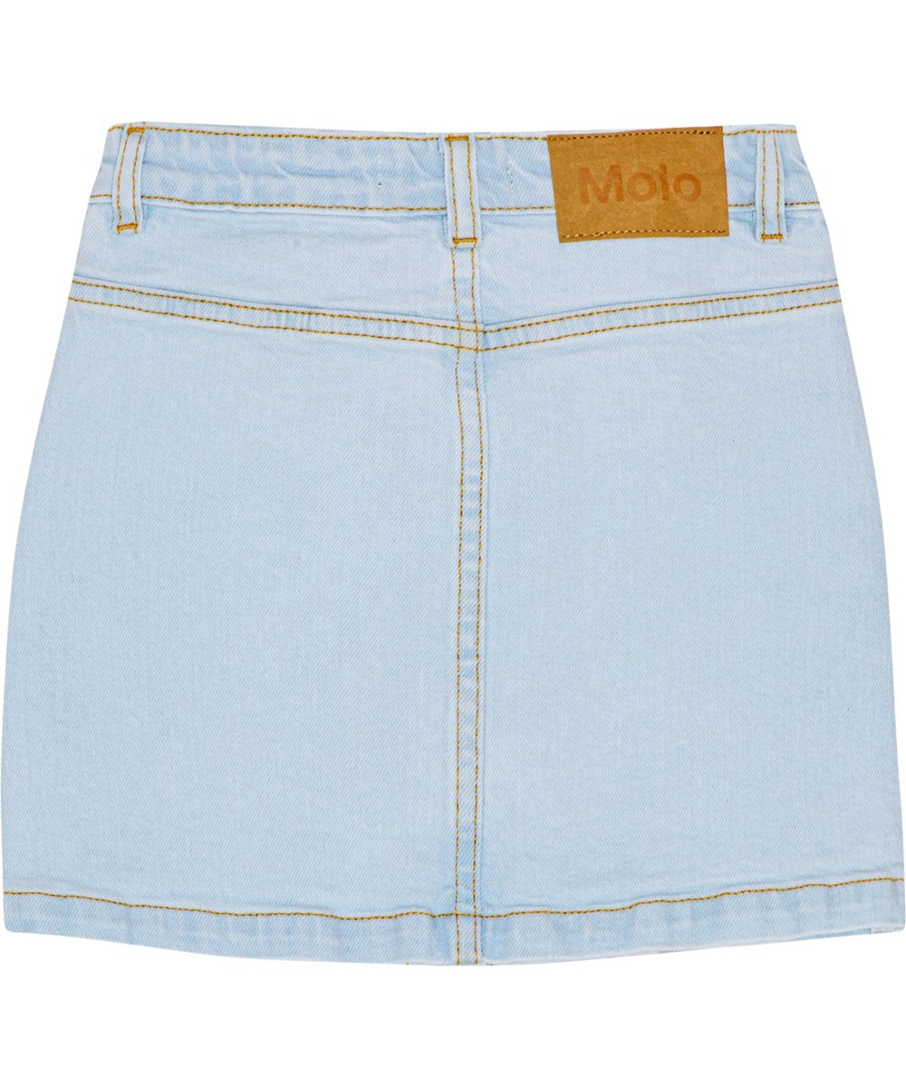 Bera - Cool Bleach - Hellblauer Jeansrock mit Knöpfen