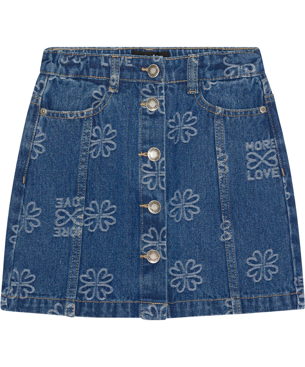 Bera - Infinity Love - Jeansrock mit gewebtem Kleeblatt