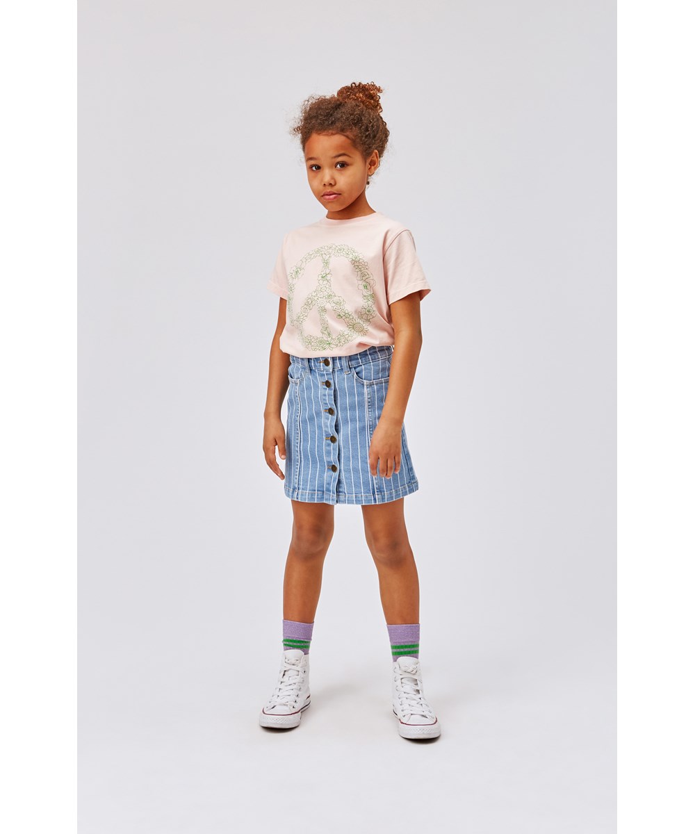 Bera - Vertical Stripes - Hellblauer Jeansrock mit Streifen