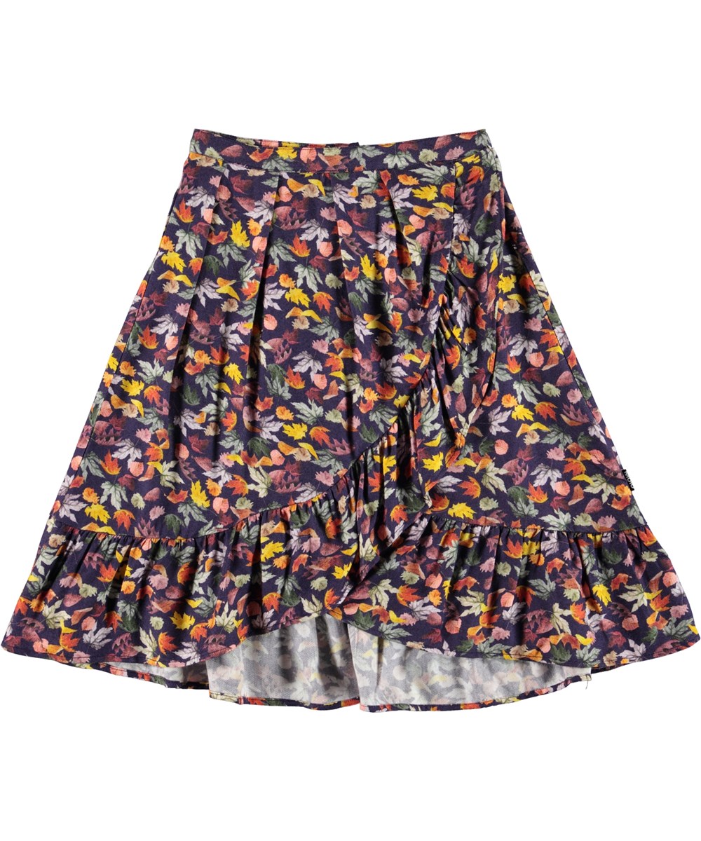 Blondie - Mini Leaves - Lila Wickelrock mit Blätterdruck