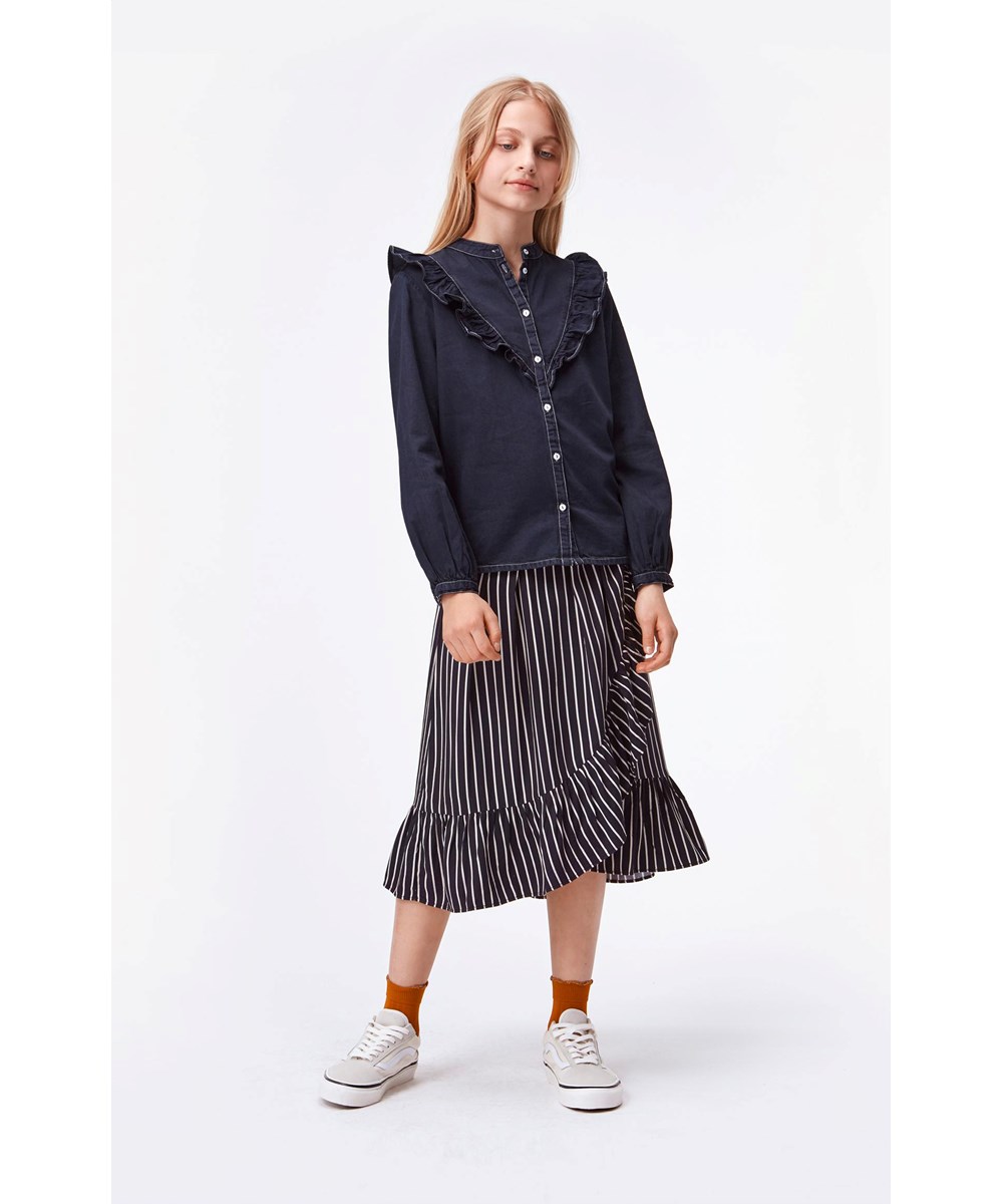 Blondie - Vertical BW Stripe - Gestreifter Wickelrock