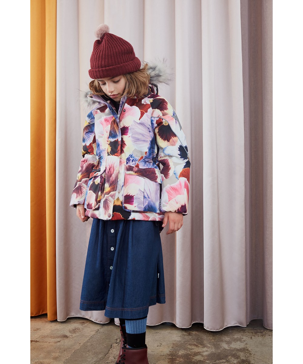 Bolette - Washed Dark Blue - Öko-Baumwollrock aus blauem Denim