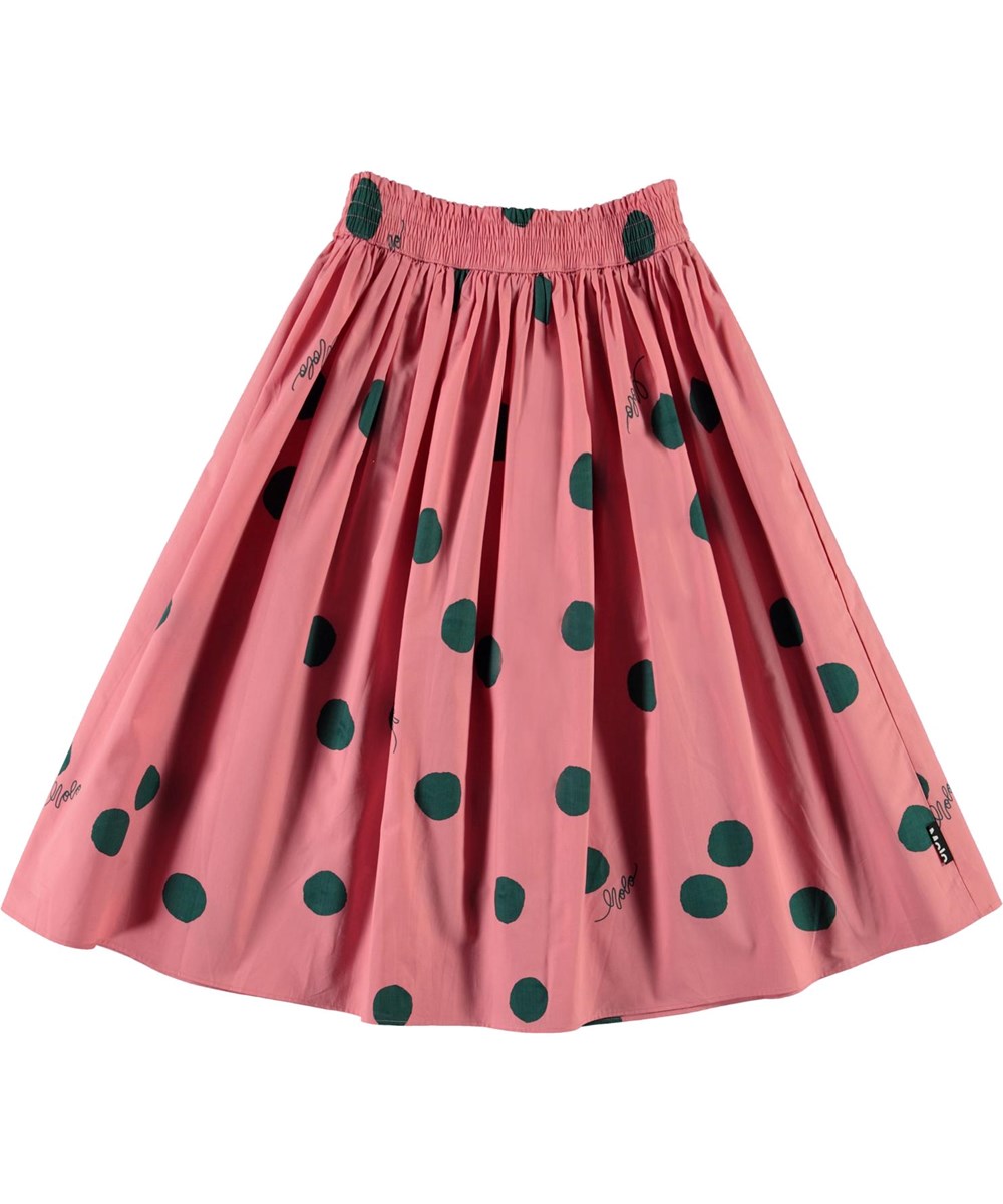 Bree - Green Dots - Öko pink Rock mit grünen Punkten