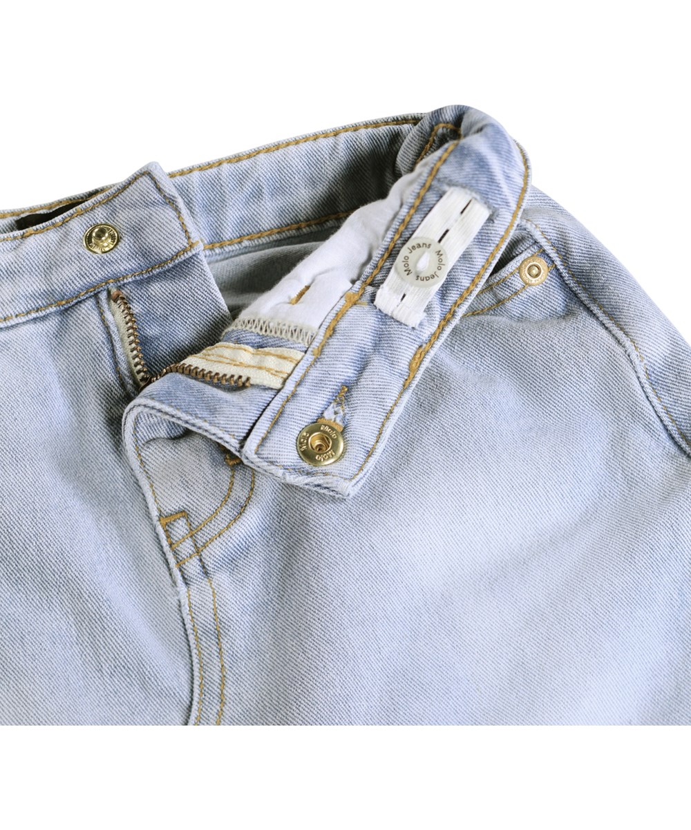 Brickly - Bleached - Hellblauer Jeansrock für Kinder aus Öko-Baumwolle mit Schlitz