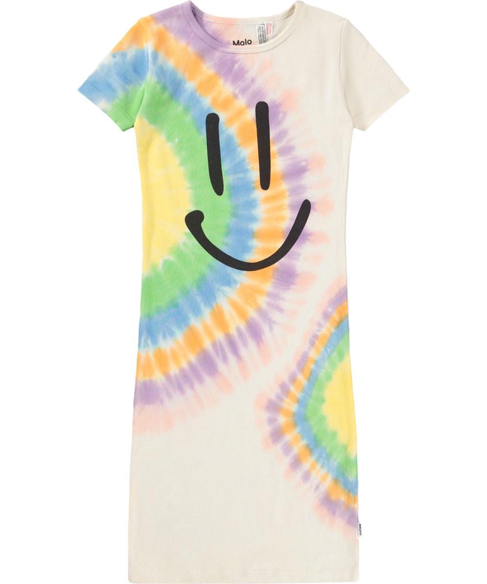 Liva - Tie Dye Night - Nachthemd für Kinder aus Bio-Baumwolle in mehrfarbigem Batikmuster