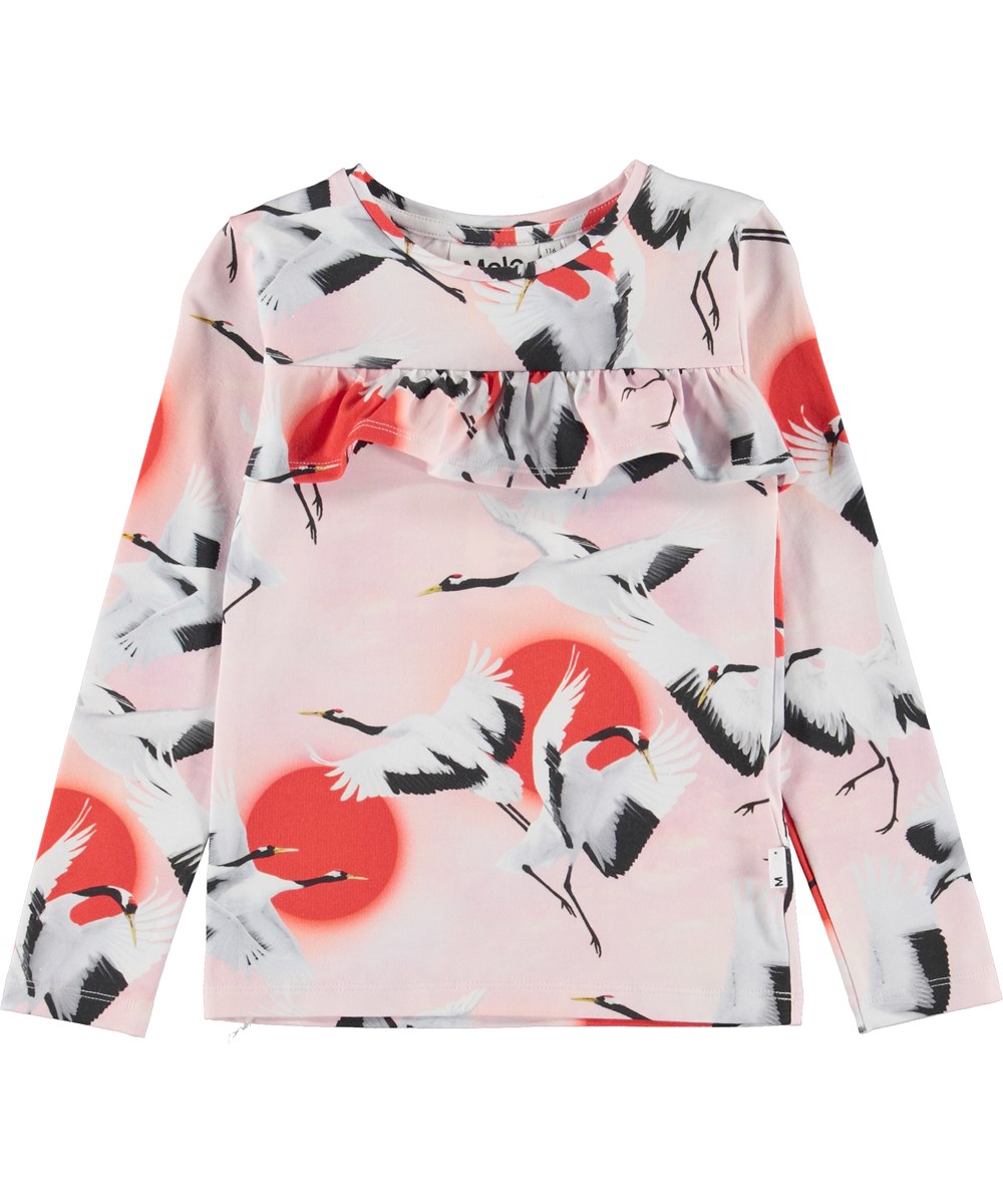 Tabsi - Sunrise Cranes - Zweiteiliges Pyjama-Set aus weicher Bio-Baumwolle