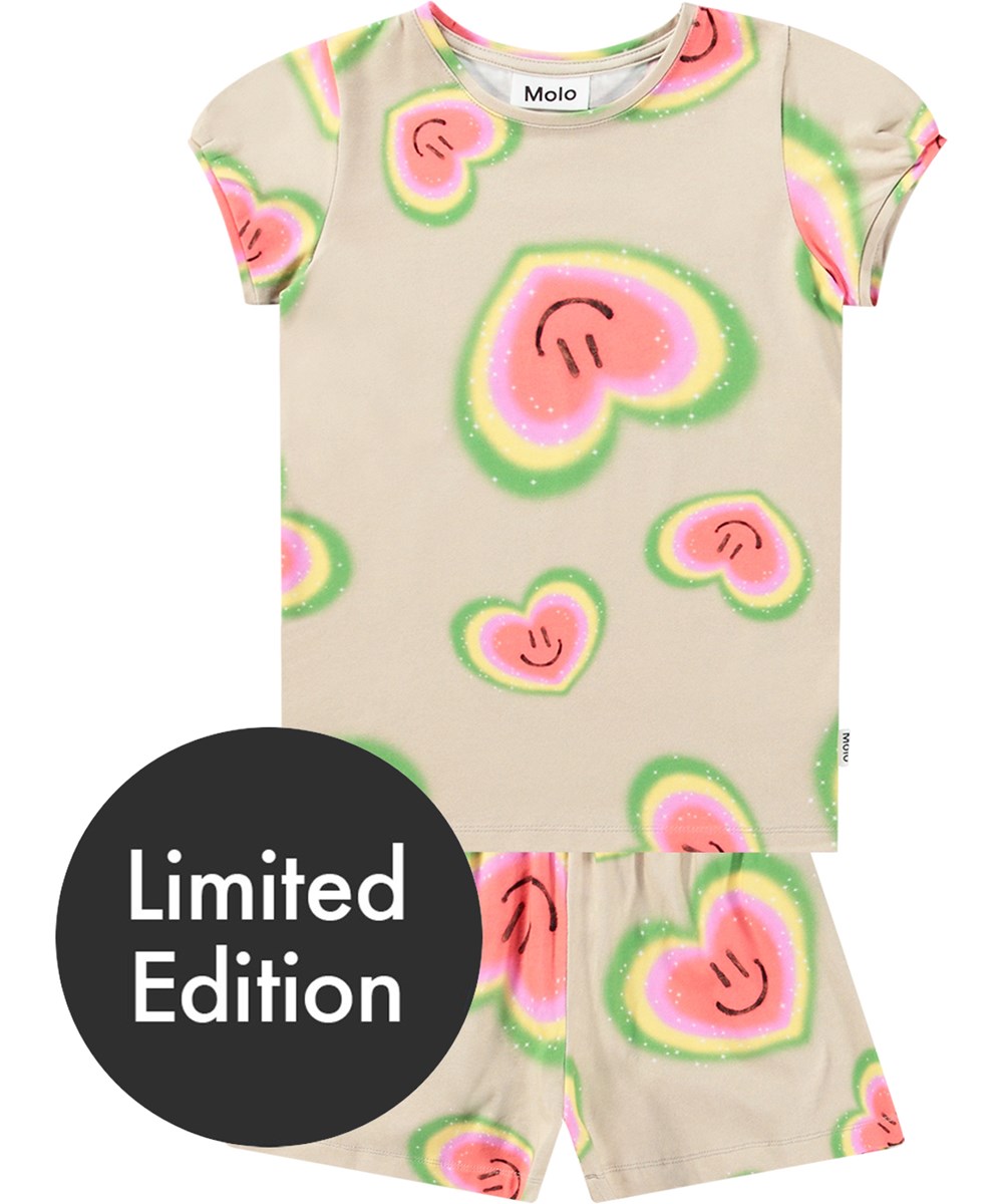 Tasu - Aura Hearts - Zweiteiliges Pyjama-Set aus weicher Bio-Baumwolle