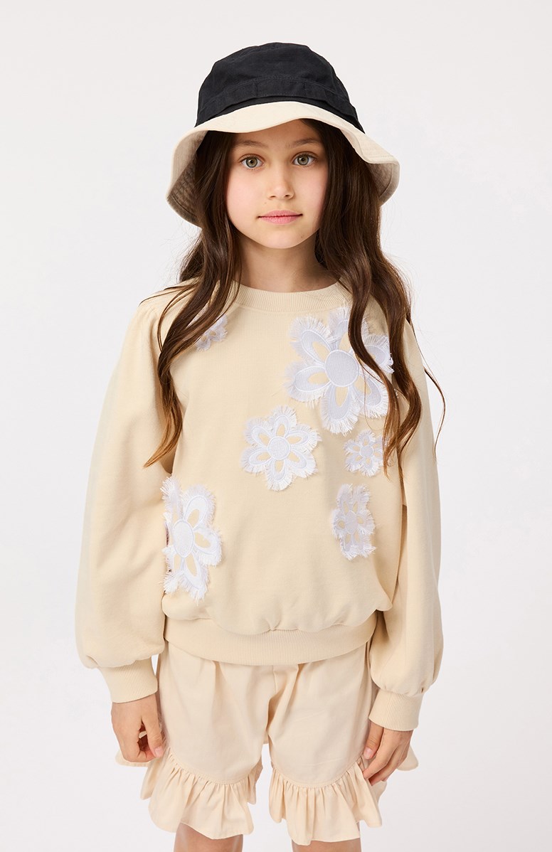 Abba - Brazilian Sand - Shorts aus Öko-Baumwolle mit Rüschenkanten für Kinder.