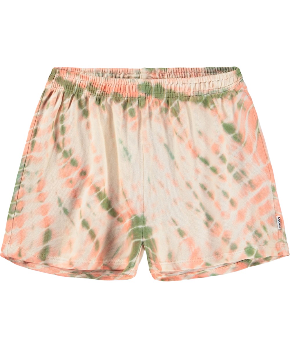 Akima - Garden Tie Dye - Rosa Shorts für Kinder aus Bio-Baumwolle mit Batikmuster