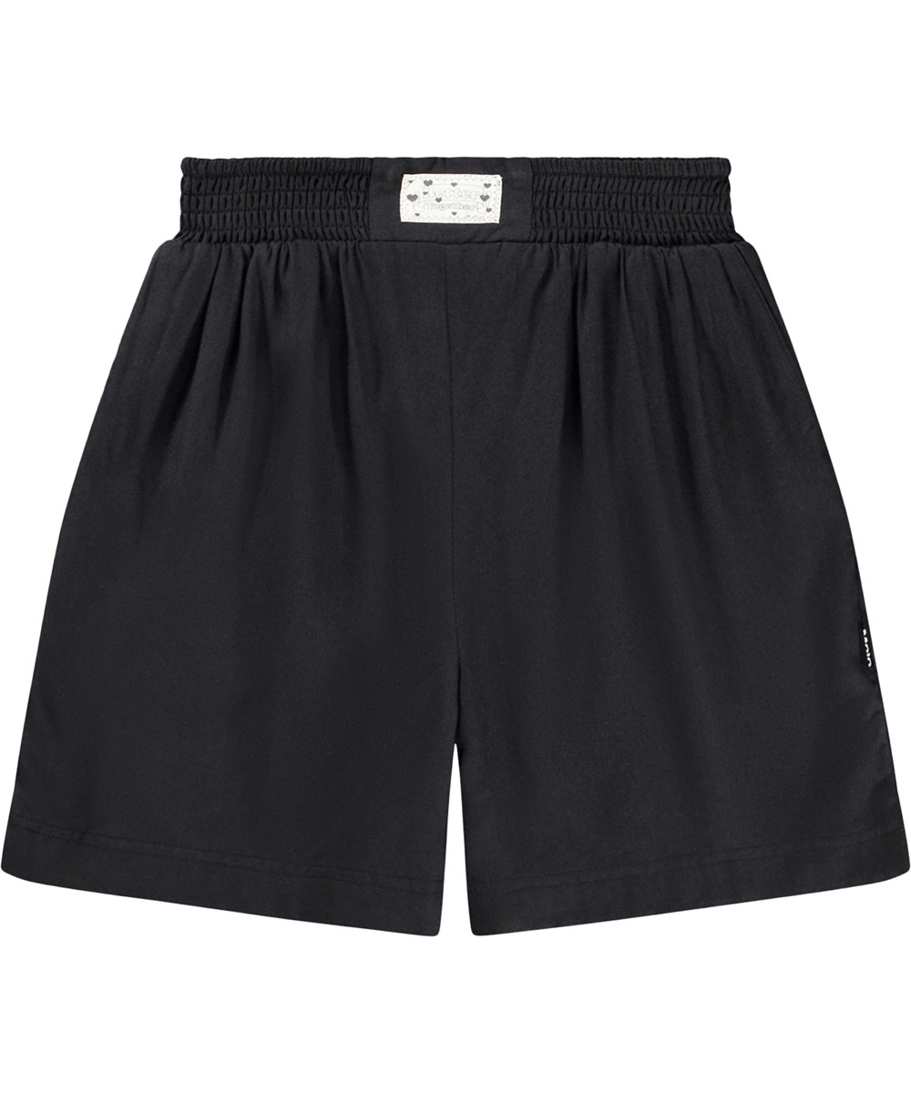 Alessia - Black - Schwarze Kinder-Shorts mit einem elastischen Bund