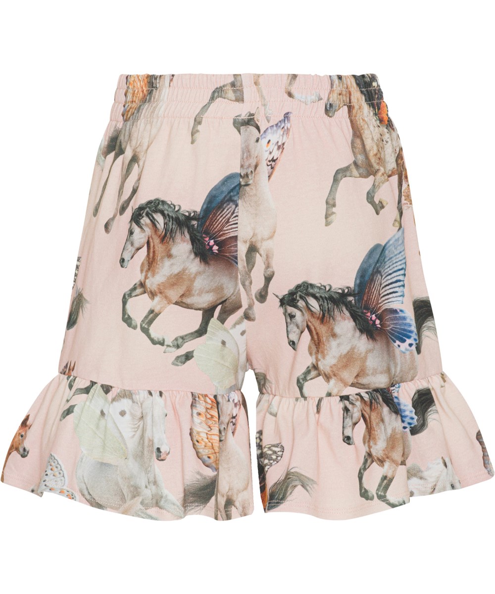 Almira - Fairy Horses - Öko-Shorts mit durchgehendem Pferdedruck