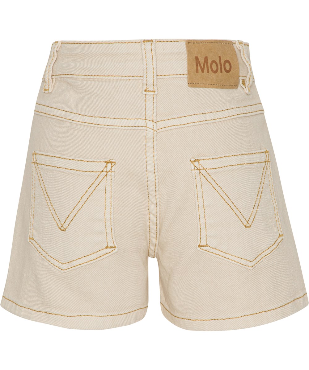 Alvira - Naturelle - Cremefarbene Jeansshorts
