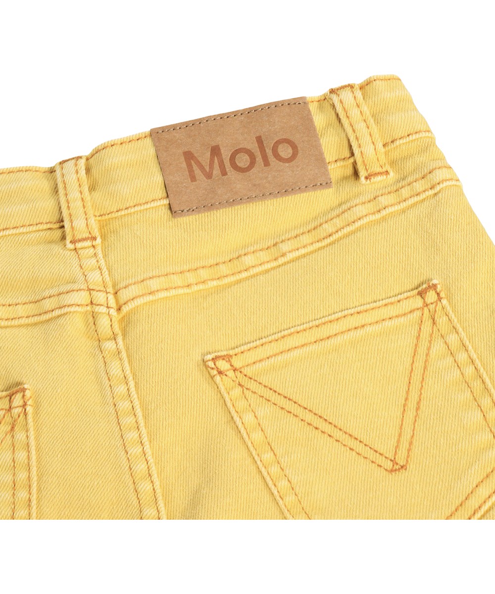 Alvira - Sunshine - Gelbe Jeansshorts für Kinder mit verstellbarem Bund