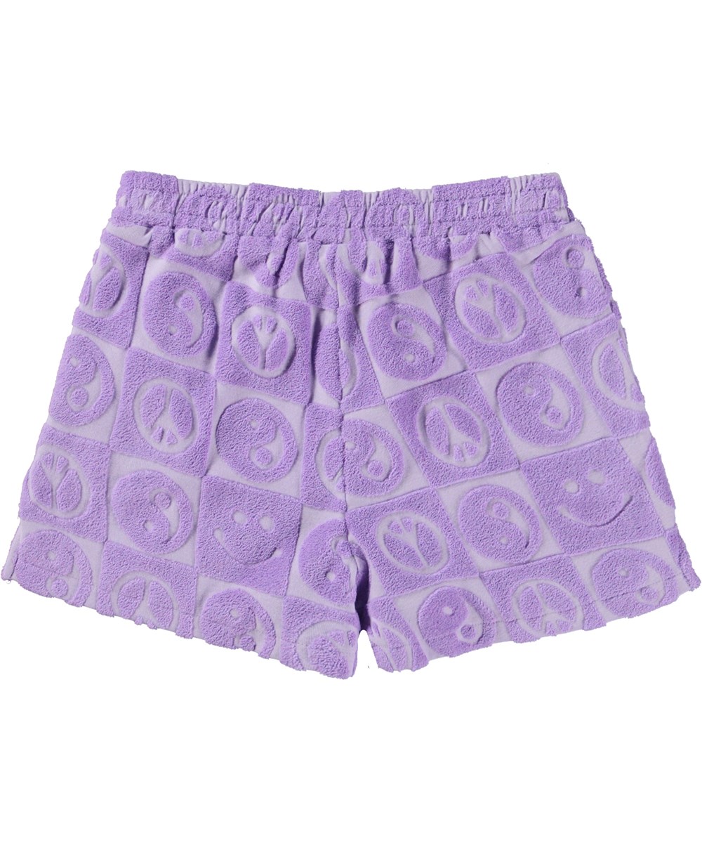 Angel - Viola - Lila Frottee-Shorts mit Muster