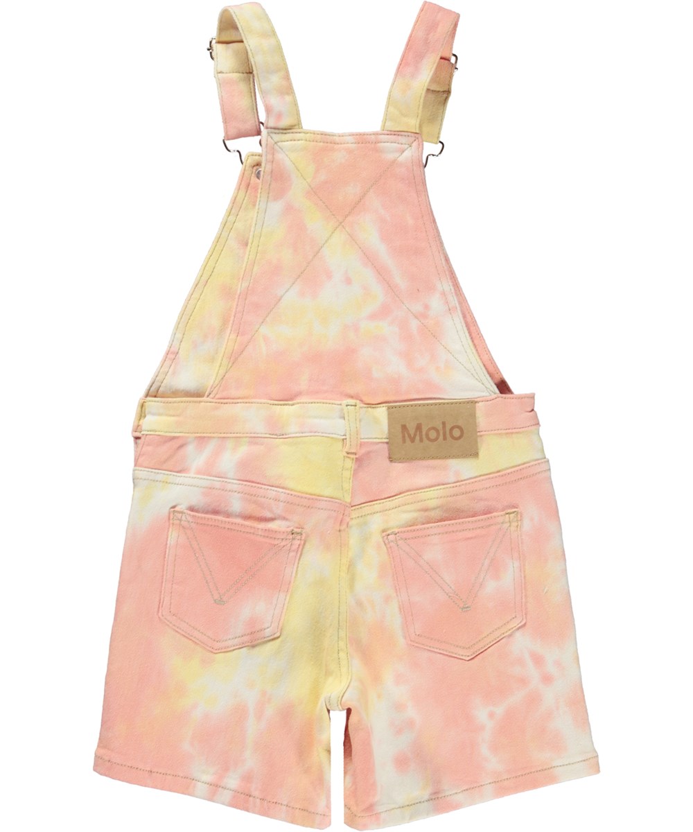 Ansonia - Vivid Dye - Kurze Latzhose mit pastellfarbenem Batikmuster