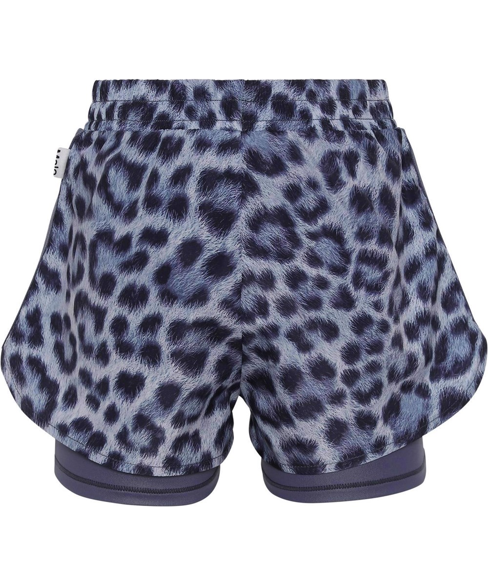 Omari - Sporty Leo - Blaue zweiteilige Sportshorts mit Leopardenmuster