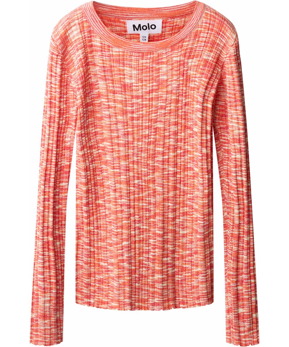 Gabriella - Sun Orange Mix - Langärmliger Pullover für Kinder aus einer Viskosemischung mit einer schönen Textur.