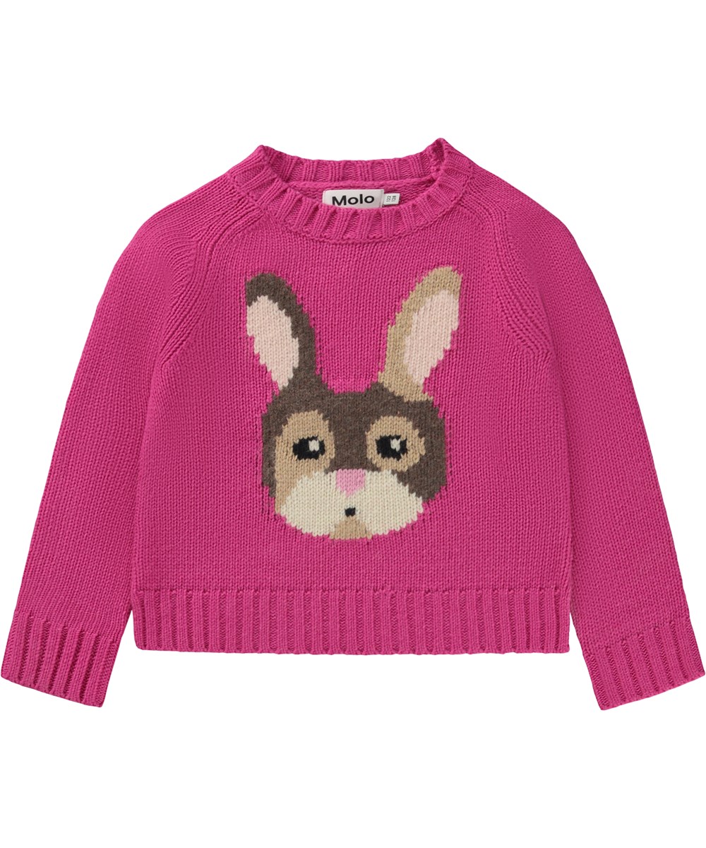 Gaia - My Bunny - Pinkfarbener Strickpullover mit Kaninchen