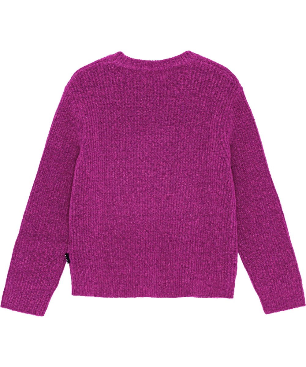 Garda - Baya Pink - Gestrickter Pullover aus einer weichen rosa Wollmischung.