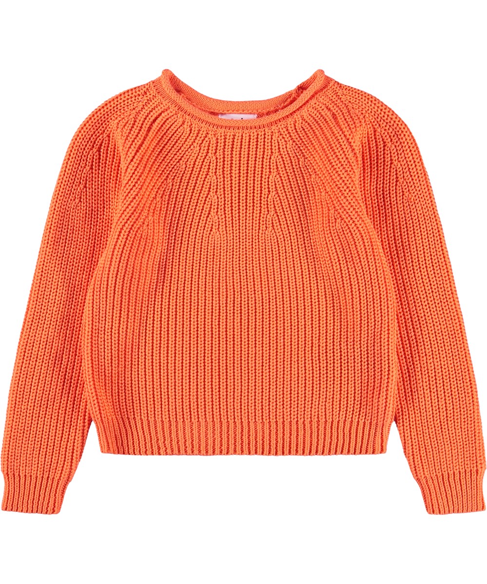 Gaye - Bouncy - Oranger Strickpullover für Kinder aus Bio-Baumwolle