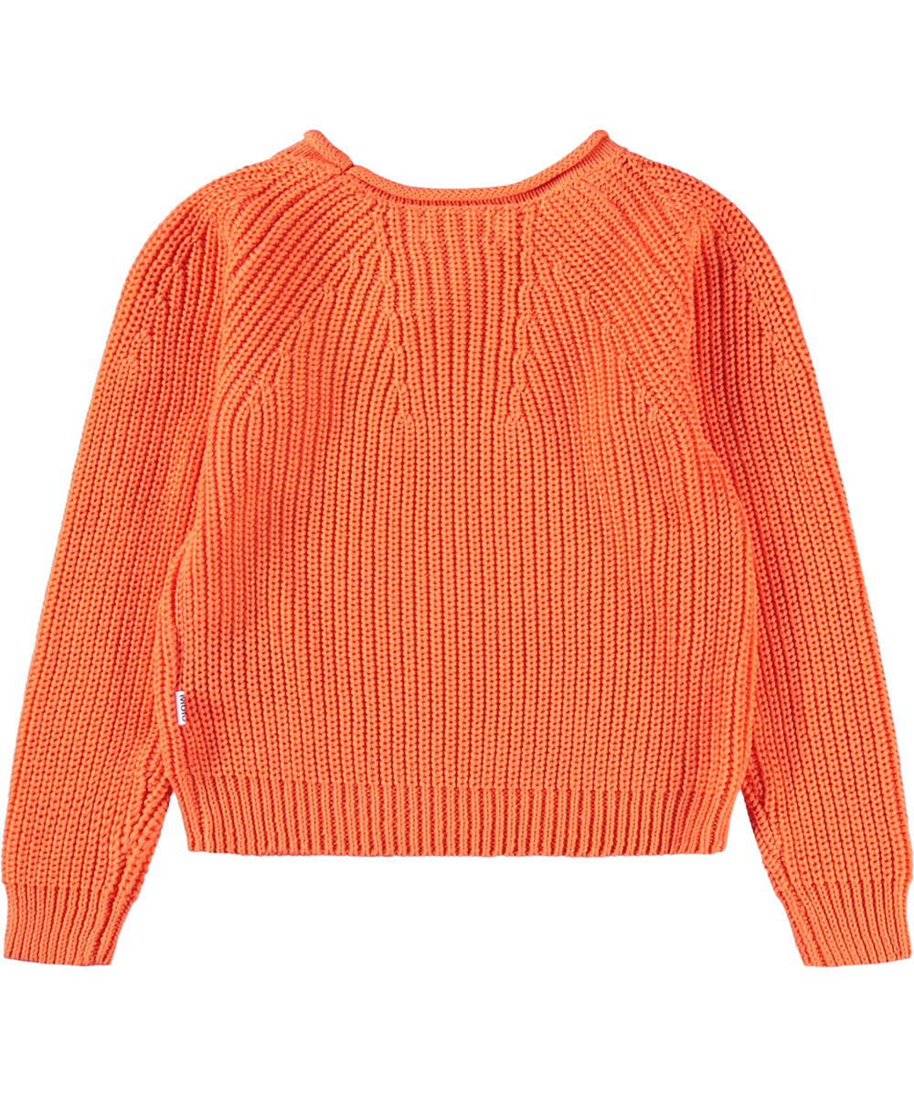 Gaye - Bouncy - Oranger Strickpullover für Kinder aus Bio-Baumwolle