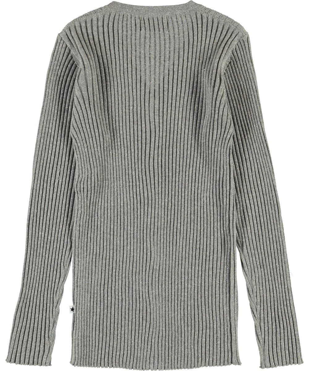 Genie - Grey Melange - Grauer cardigan mit Glitzer 