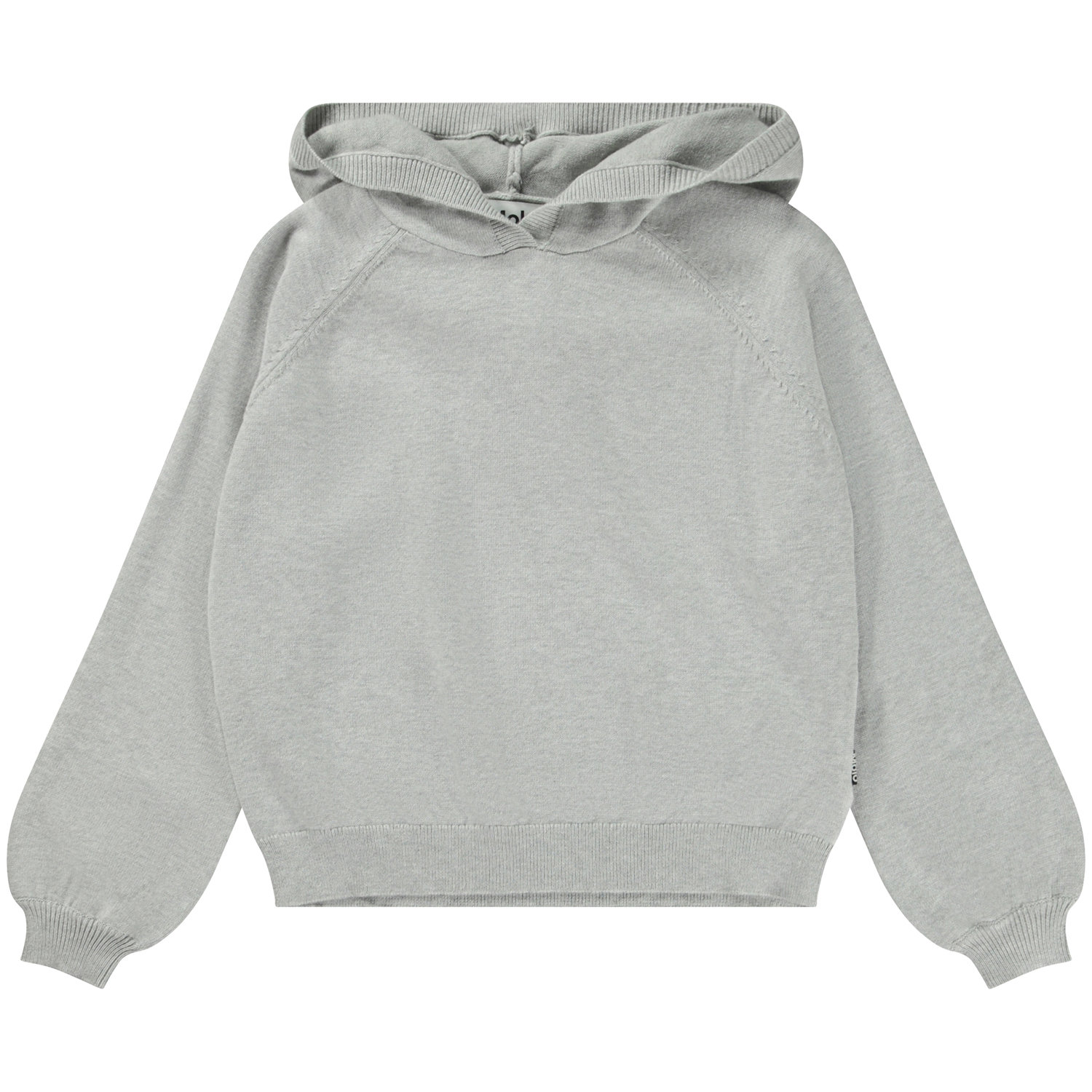 Georgia - Light Grey Melange - Hellgrauer Melange-Strick-Hoodie - Molo