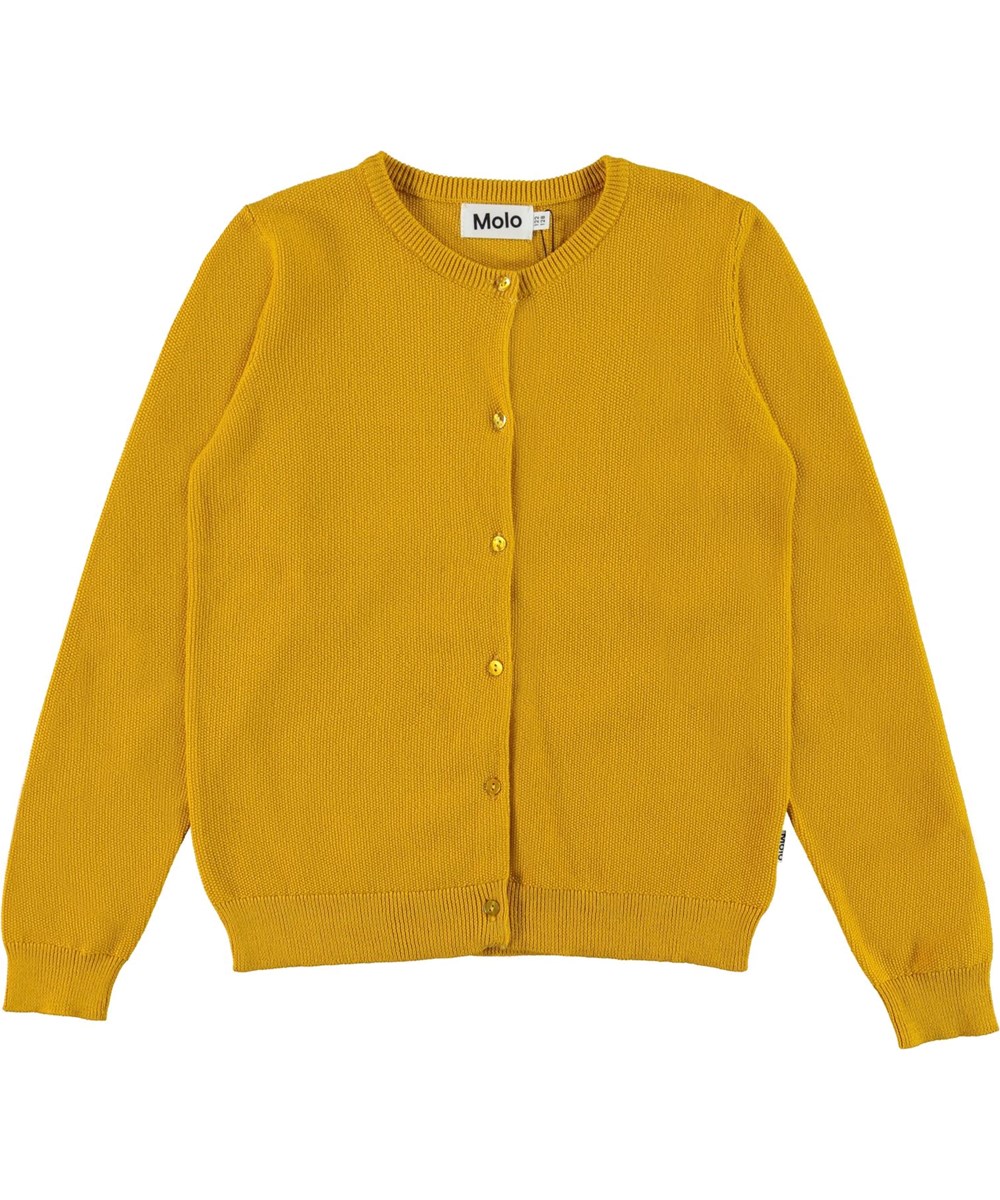Georgina - Nugget Gold - Gelbe Strickjacke aus Öko-Baumwolle