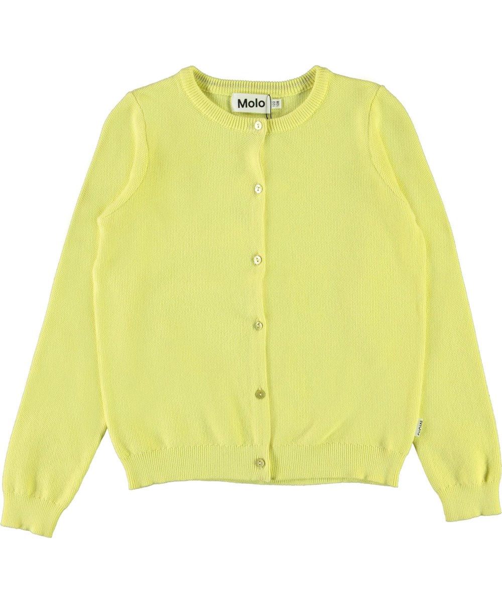 Georgina - Pale Lemon - Gelber Baumwolle Strickjacke