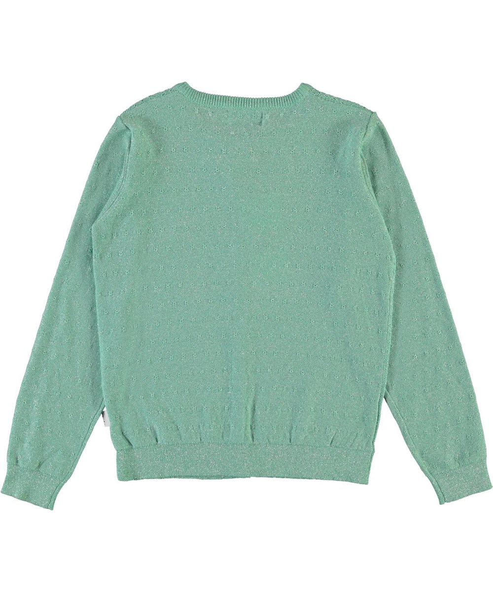 Georgina - Pistachio - Grüne Baumwoll-Strickjacke