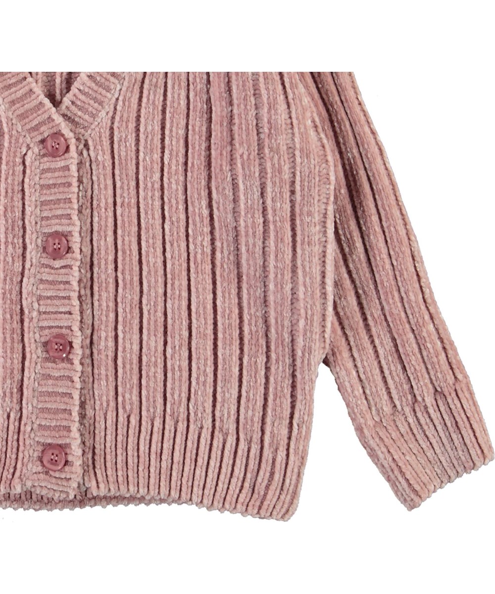 Gianna - Blue Pink - Chenille Strickjacke in Rosa