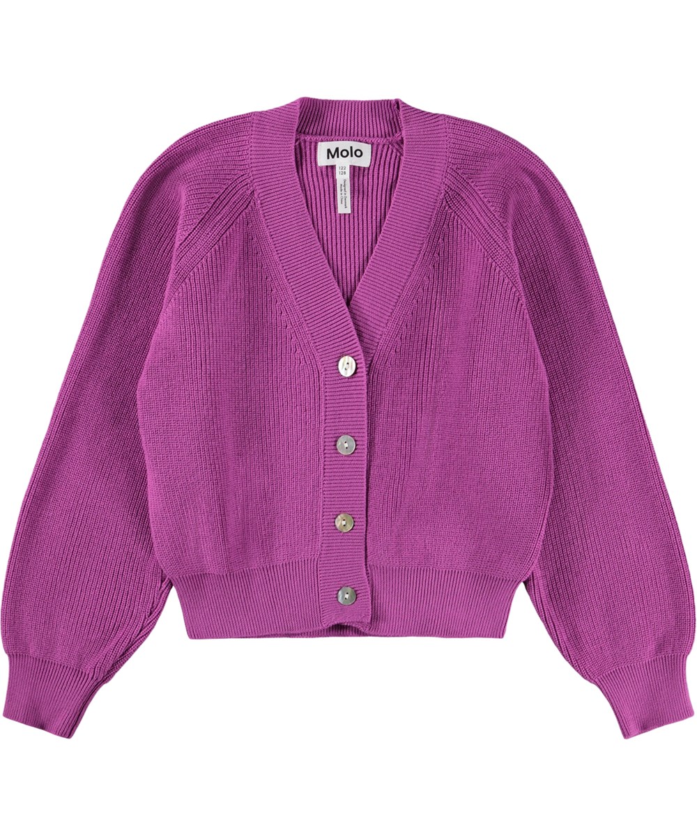 Gilberta - Charisma - Lila Strickjacke für Kinder aus Bio-Baumwolle