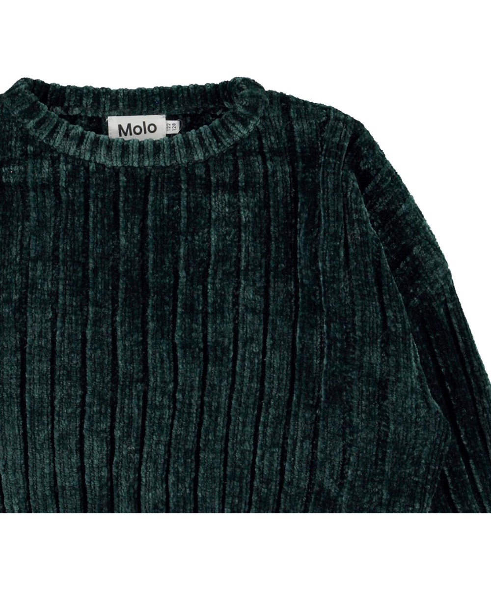 Gillian - Jasper - Dunkelgrüner flauschige Strickpullover