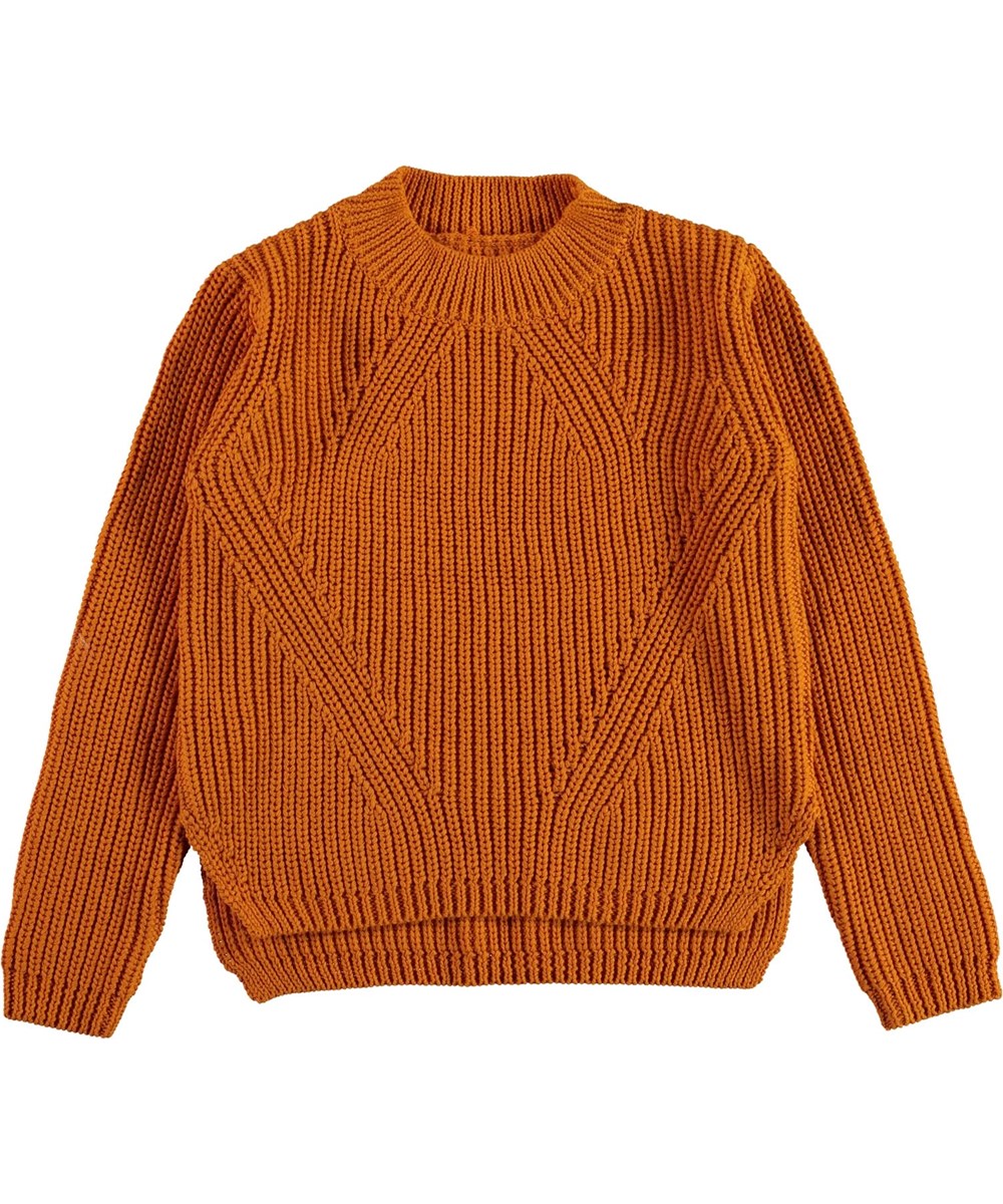 Gillis - Autumn - Öko brauner Baumwolle-Strickpullover