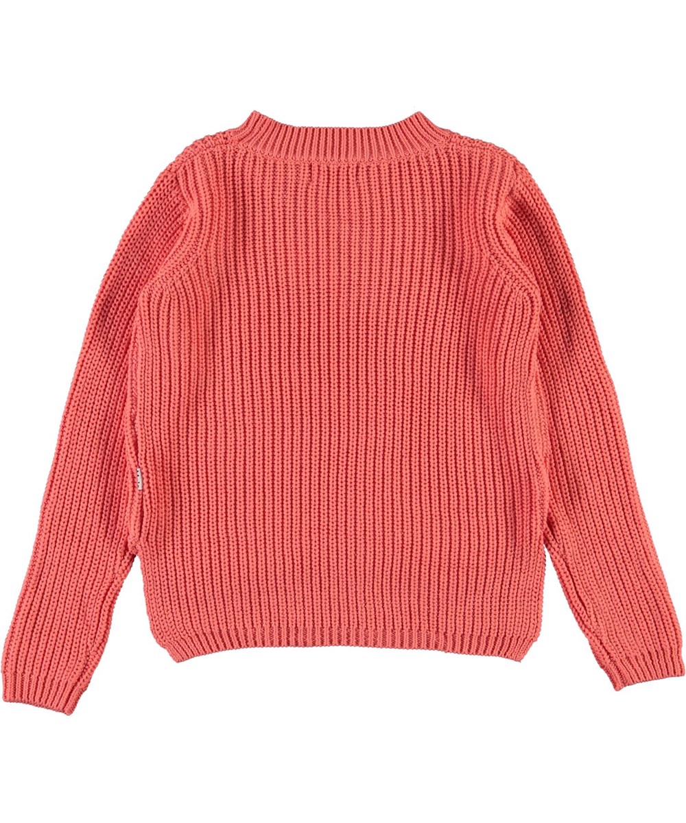 Gillis - Burnt Coral - Öko korallenfarbener Baumwolle-Strickpullover