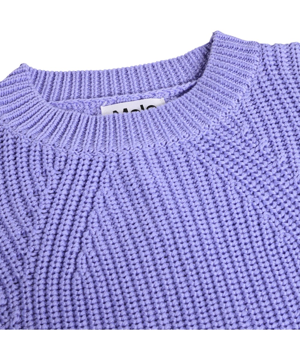 Gillis - Cool Lilac - Lila gestrickter Pullover für Kinder aus Bio-Baumwolle