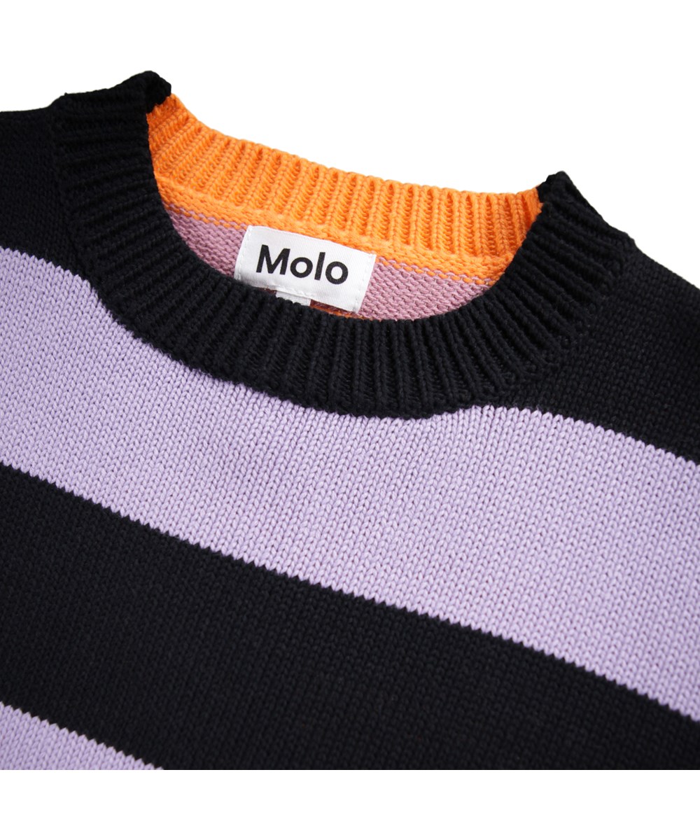 Gitty - Wide Stripe - Gestrickter Pullover für Kinder aus Baumwolle mit Streifen.