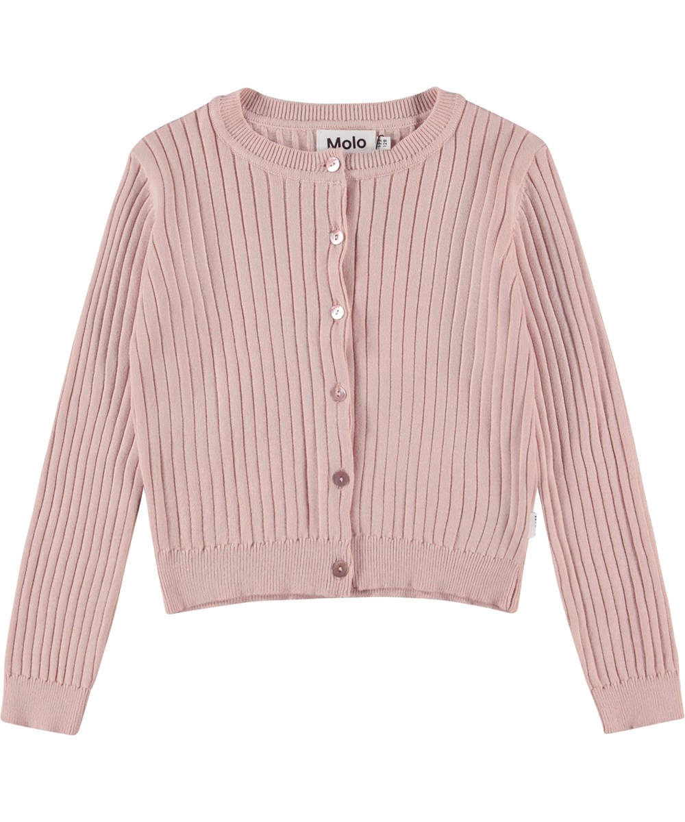 Gloria - Powder - Fein gestrickte rosa Strickjacke