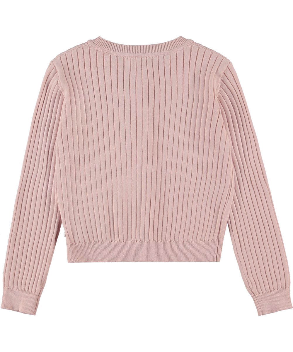 Gloria - Powder - Fein gestrickte rosa Strickjacke