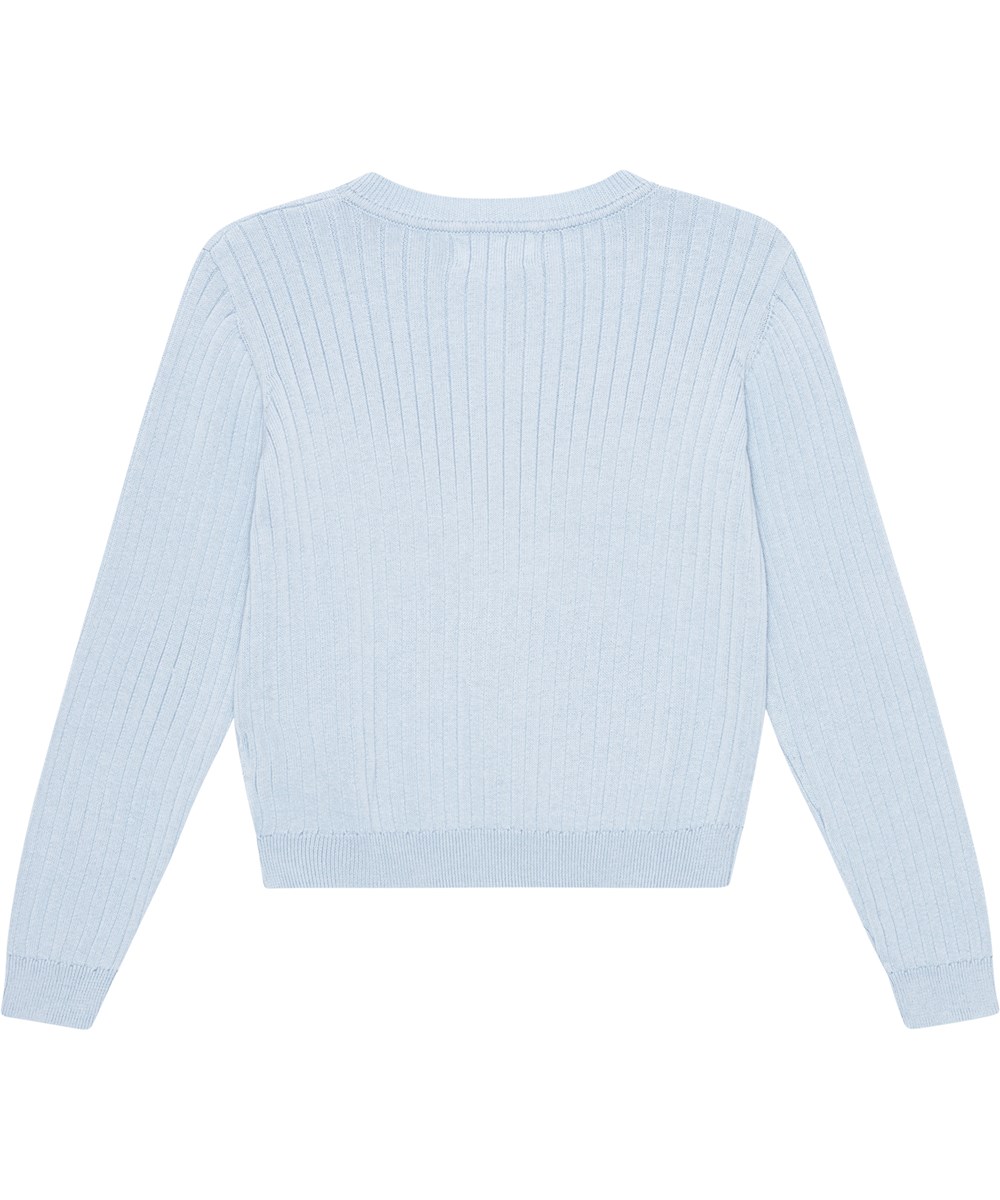 Gloria - Skyride - Pastellblauer Cardigan aus fein gestrickter, weicher Öko-Baumwolle