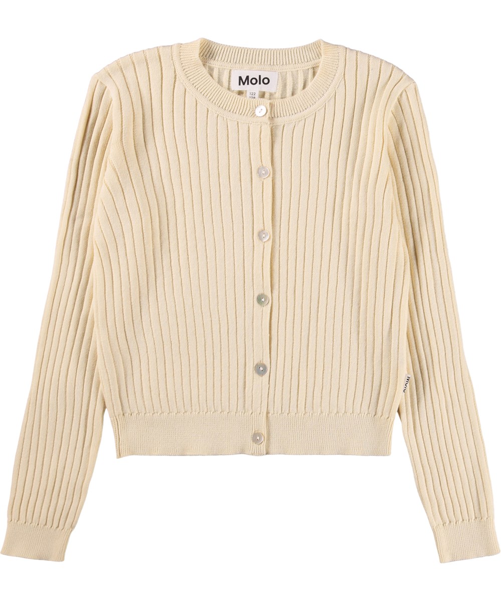 Gloria - Summer Sand - Strickjacke in Off-White für Kinder aus Bio-Baumwolle