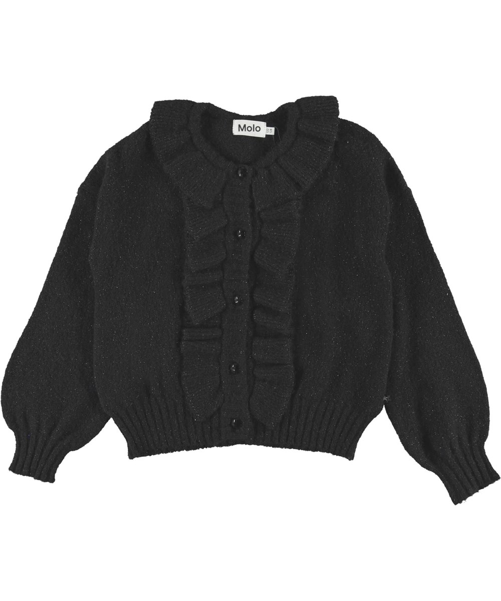 Gracie - Black - Schwarze Strickjacke mit Glimmer