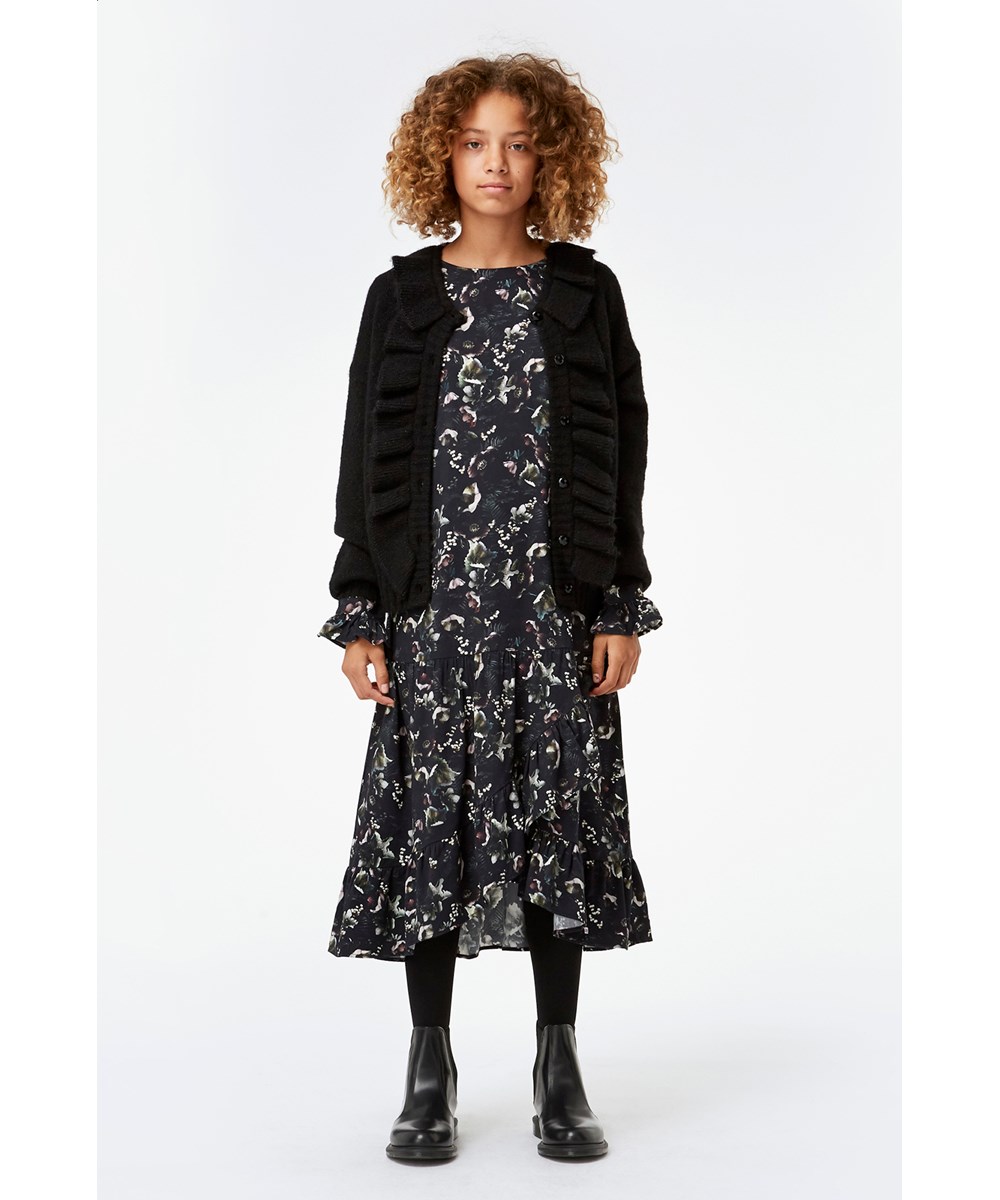 Gracie - Black - Schwarze Strickjacke mit Glimmer